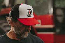 Load image into Gallery viewer, International Harvester IH Logo Hat, White Foam Front with Red Brim and Mesh Back