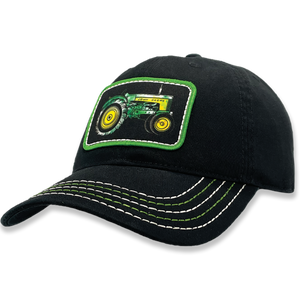 John Deere Hat, Black, Two-Cylinder Tractor Patch, Choose Adult or Toddler Size