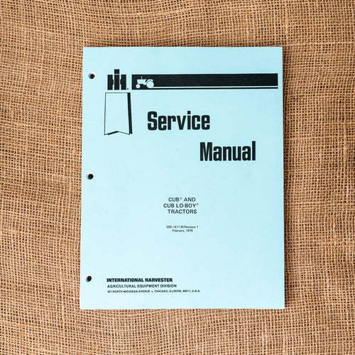 Service Manual for Cub and Cub Lo-Boy Tractors