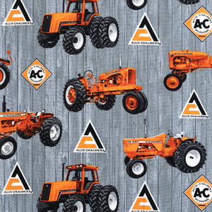 Allis Chalmers Tractor Toss Fabric, Gray