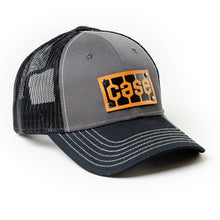 Load image into Gallery viewer, Case Tread Logo Leather Emblem Hat, Gray and Black Mesh