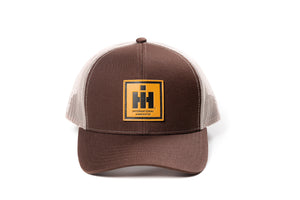 IH Leather Emblem Hat, Brown with Tan Mesh Back