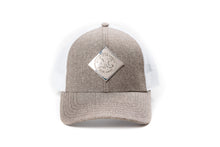 Load image into Gallery viewer, Allis Chalmers Hat, Liquid Metal Vintage Logo, Gray with White Mesh Back
