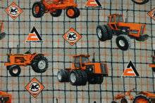 Load image into Gallery viewer, Allis Chalmers Tractors  and Logos Plaid Fleece Blanket, Gray