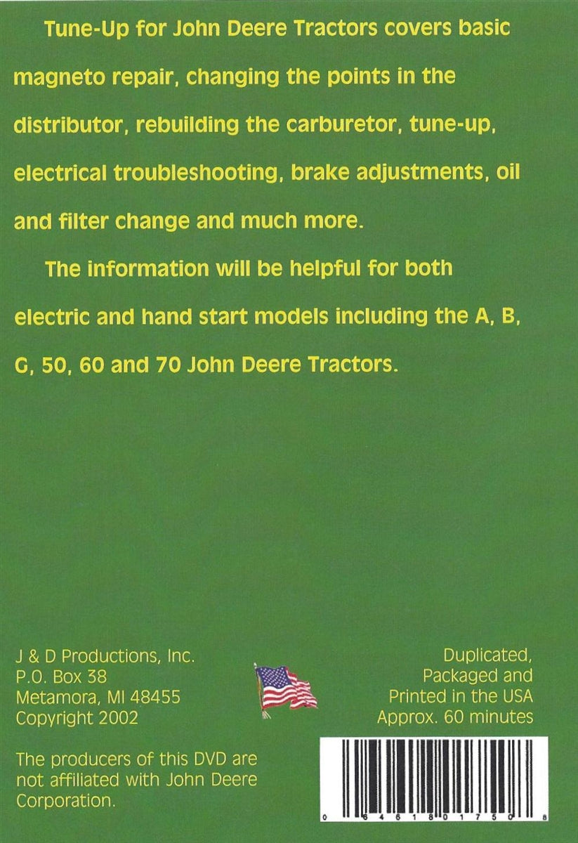 John Deere B, A, G Tune Up