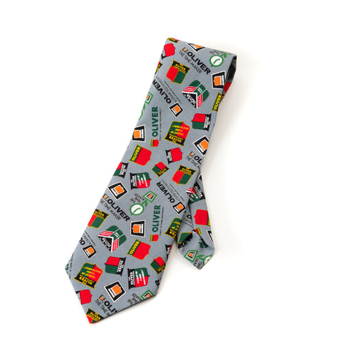 Oliver Logo Necktie, adult or youth, gray