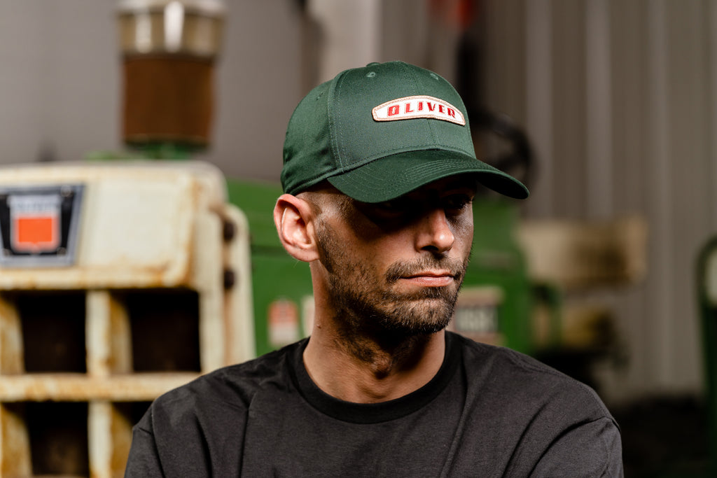 Oliver Logo Hat, Solid Green, Three-Digit Oval Logo