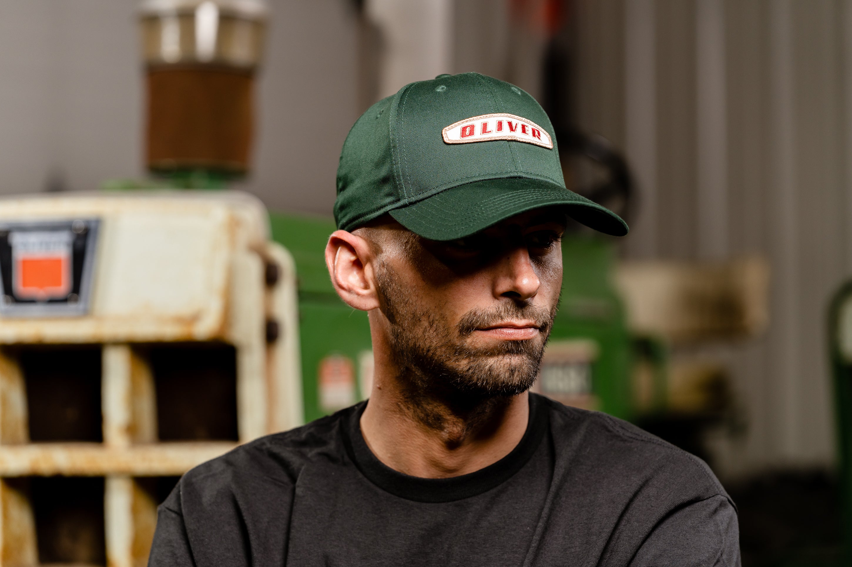 Oliver Logo Hat, Solid Green, Three-Digit Oval Logo