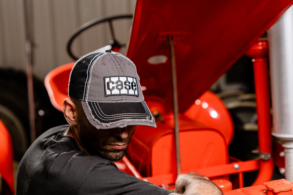 Case Tire Tread Logo Hat, Gray and Black, Solid