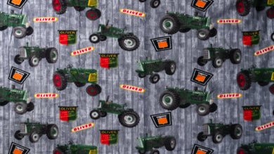 Oliver Tractor Toss Fleece Material, Sold by the Yard