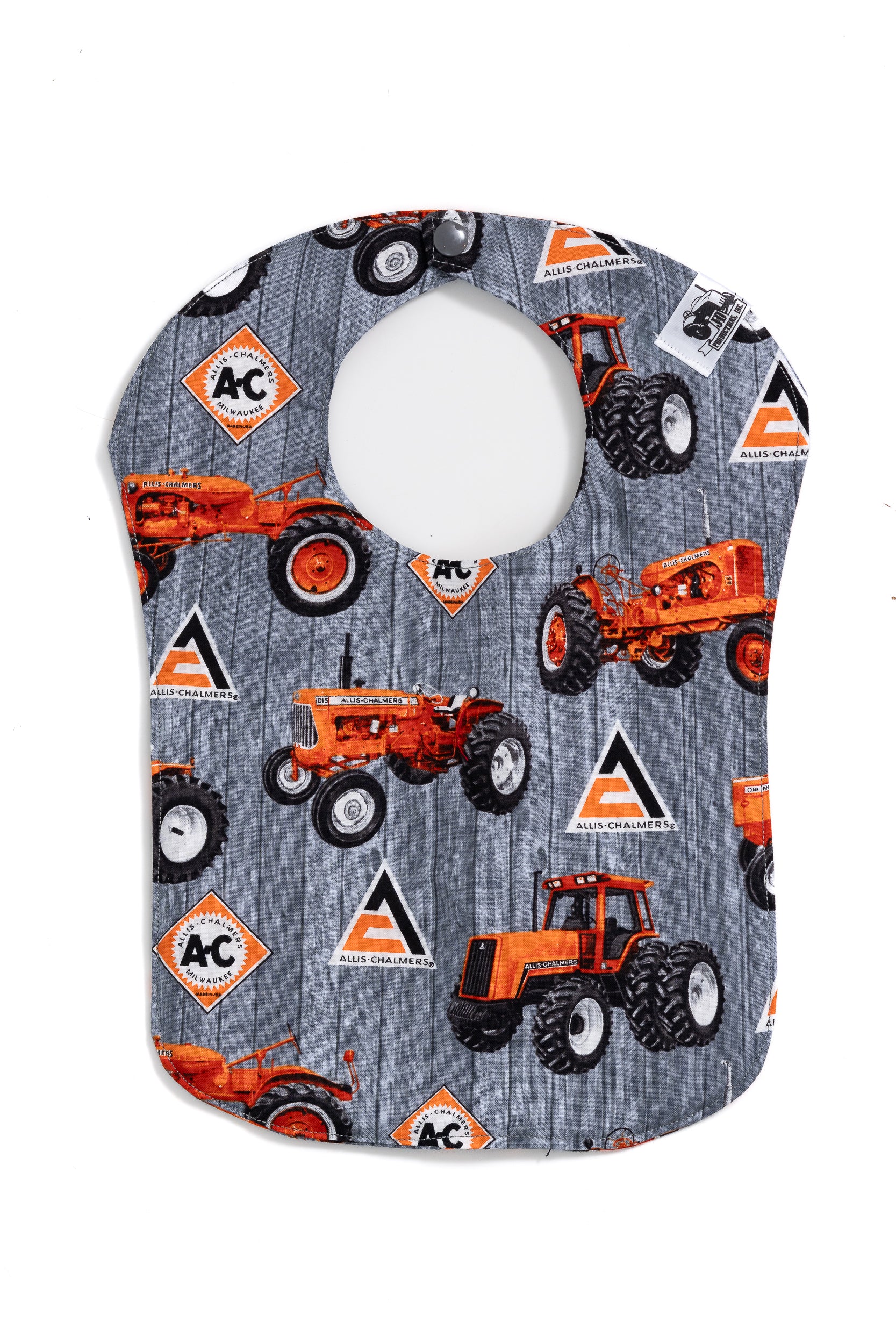 Allis Chalmers Tractor Baby Bib, Gray