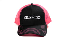 Load image into Gallery viewer, Steiger Logo Hat, Black with Pink Mesh Back