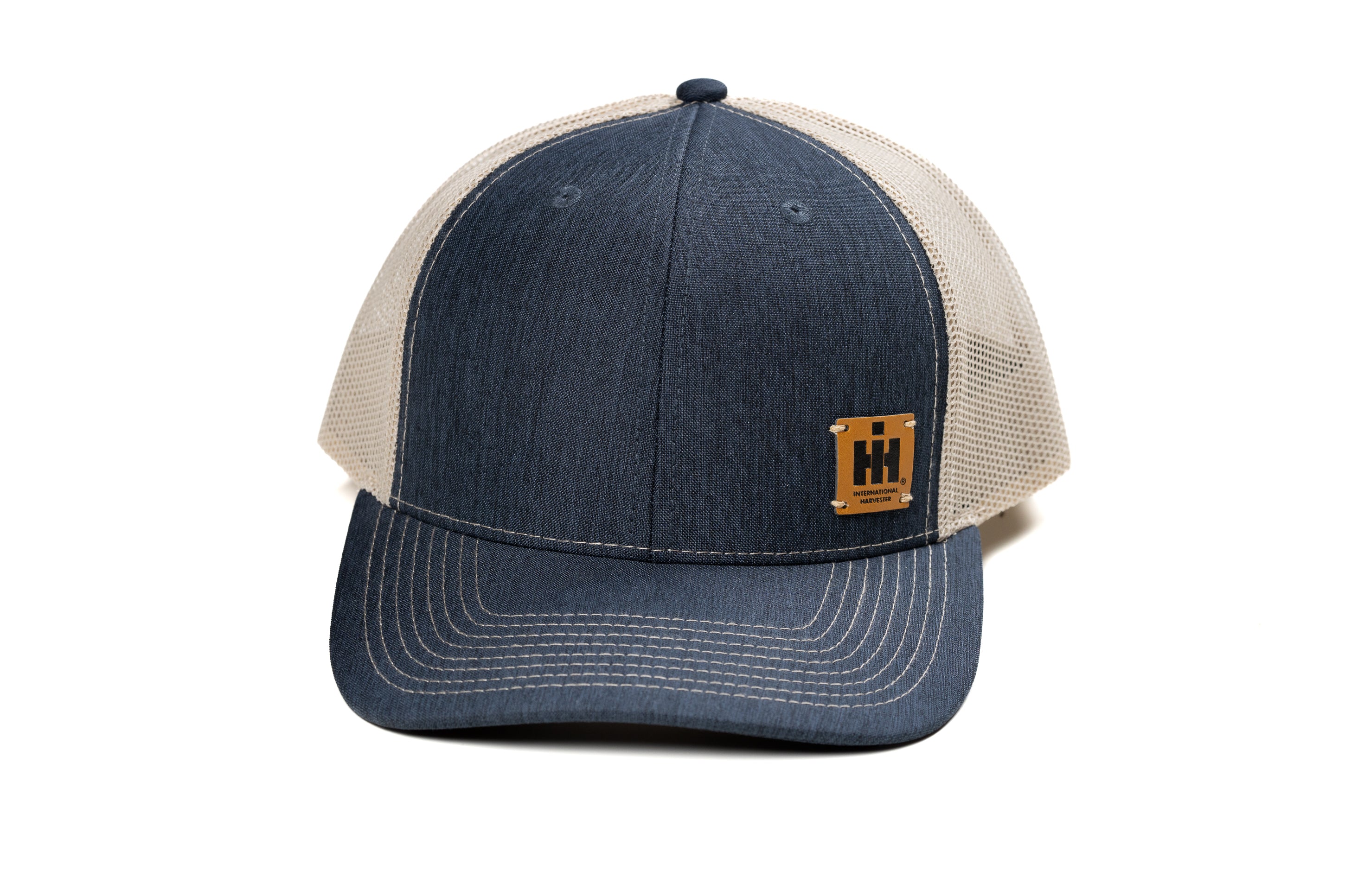 IH Logo Hat, Denim with Tan Mesh, Off-Set Emblem