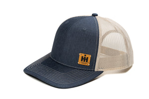 IH Logo Hat, Denim with Tan Mesh, Off-Set Emblem