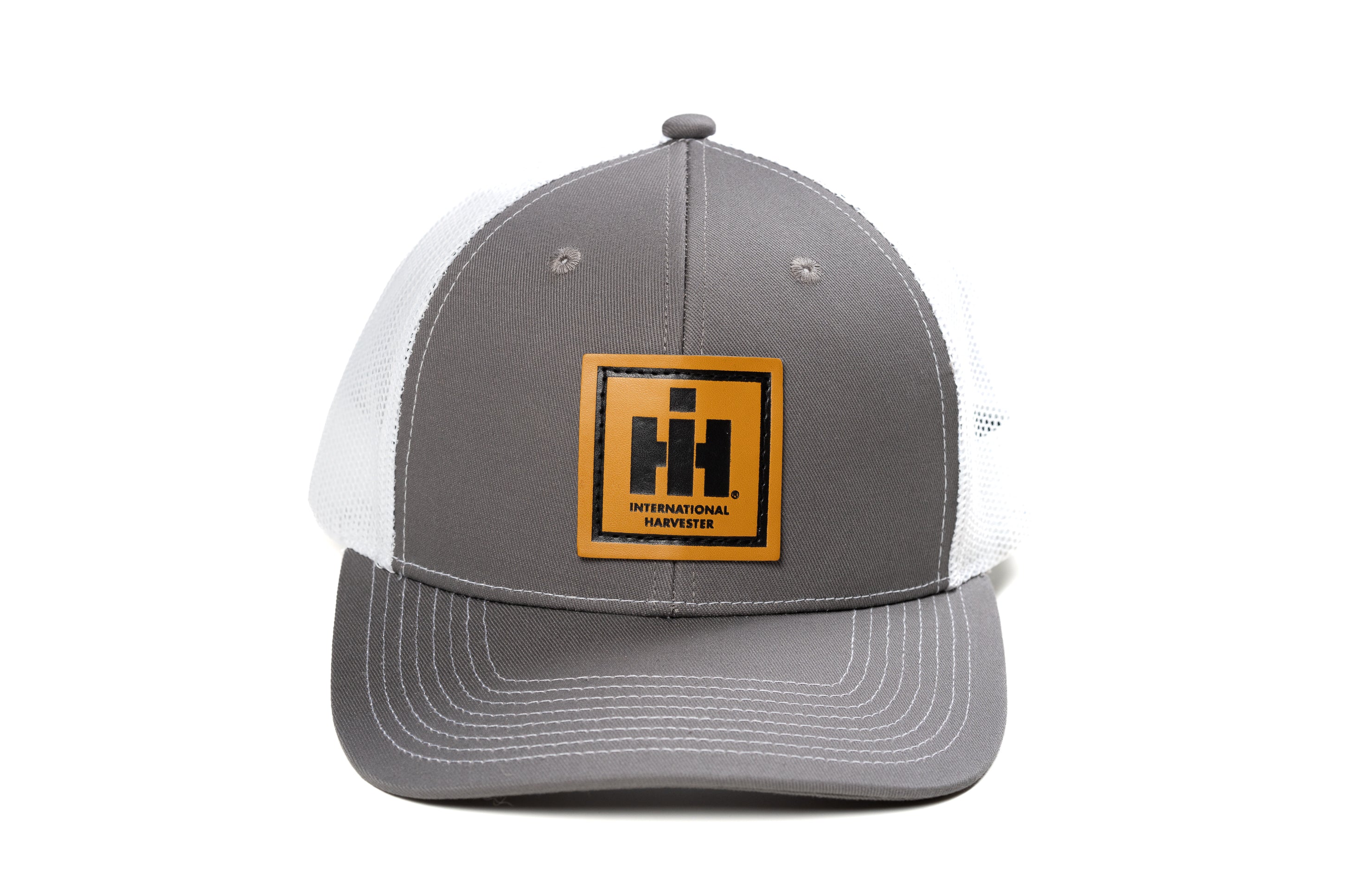 IH Leather Emblem Hat, Gray with White Mesh, Youth-Size