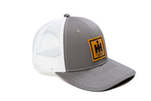 Load image into Gallery viewer, IH Leather Emblem Hat, Gray with White Mesh, Youth-Size