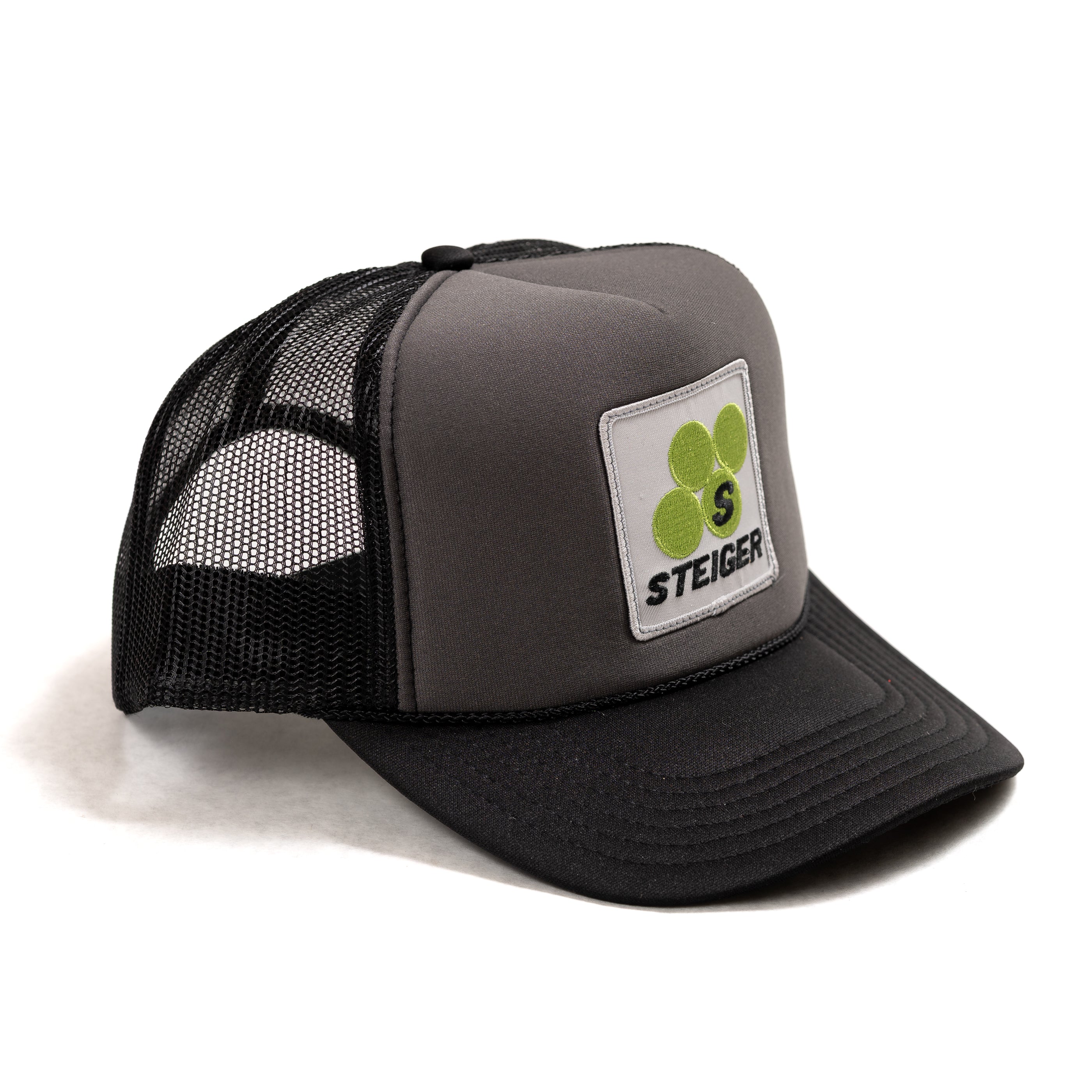 Steiger Logo Hat, Gray/Black Foam Trucker