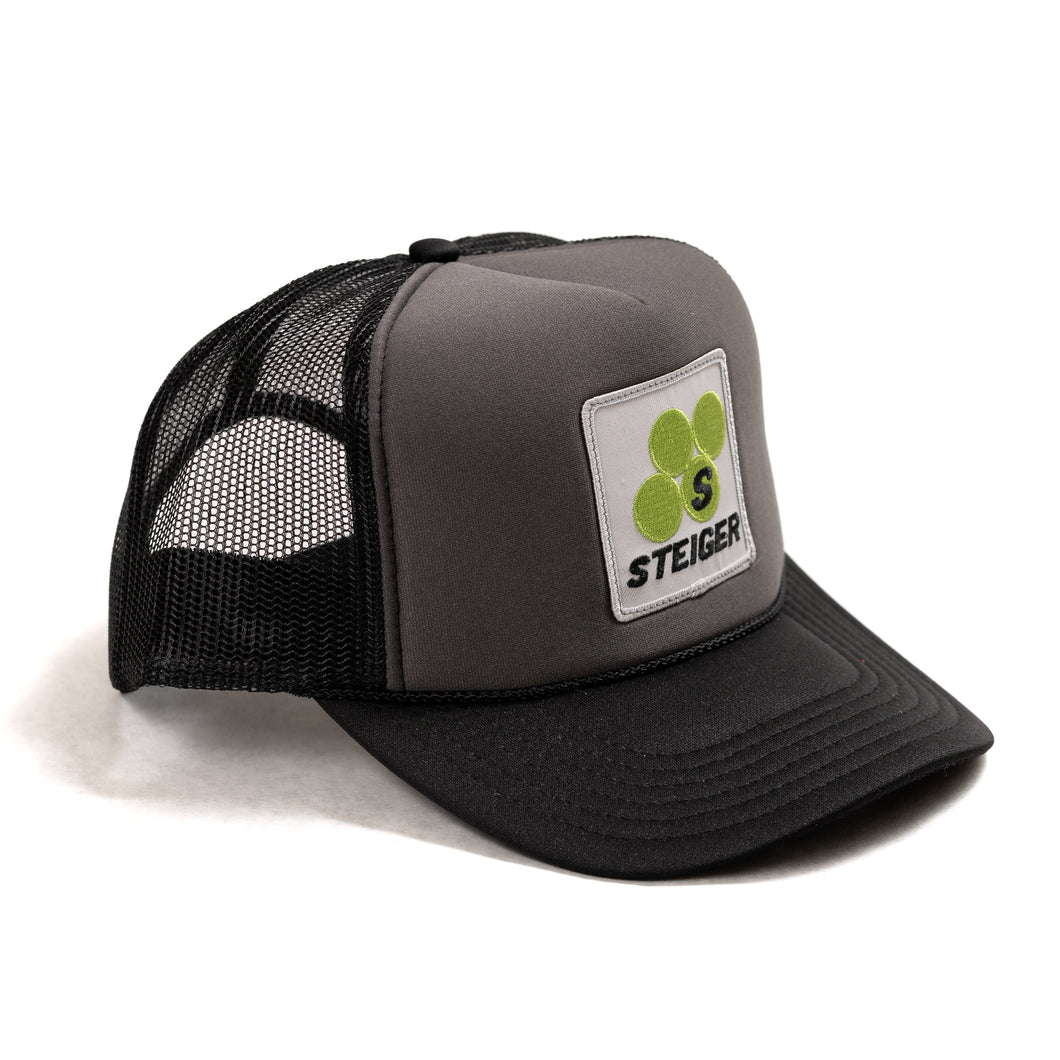 Steiger Logo Hat, Gray/Black Foam Trucker