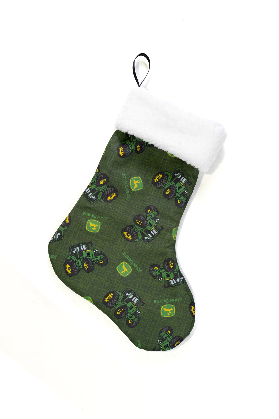 Christmas Stocking, John Deere Tractors and Logo