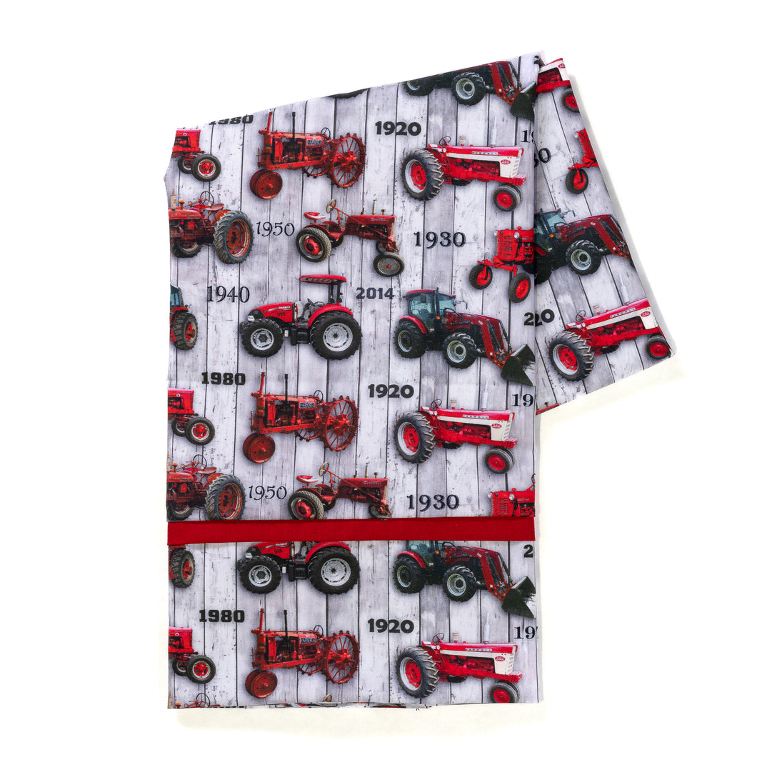 IH Farmall Tractors Pillow Case, Whitewash Print