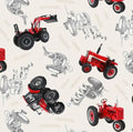 Farmall IH Tractor Fabric, Tractor Toss, Cream