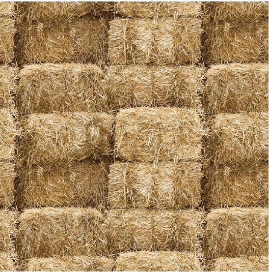 Stacked Hay Bales Fabric
