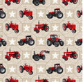 Farmall IH Tractor Fabric, Tractors and Stars