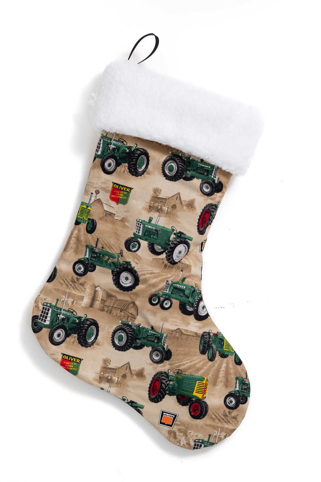 Oliver Tractor and Logo Christmas Stocking, Tan