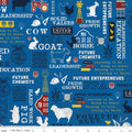 FFA Fabric, Blue All-Over Print