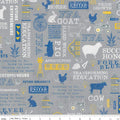 FFA Fabric, Gray All-Over Print