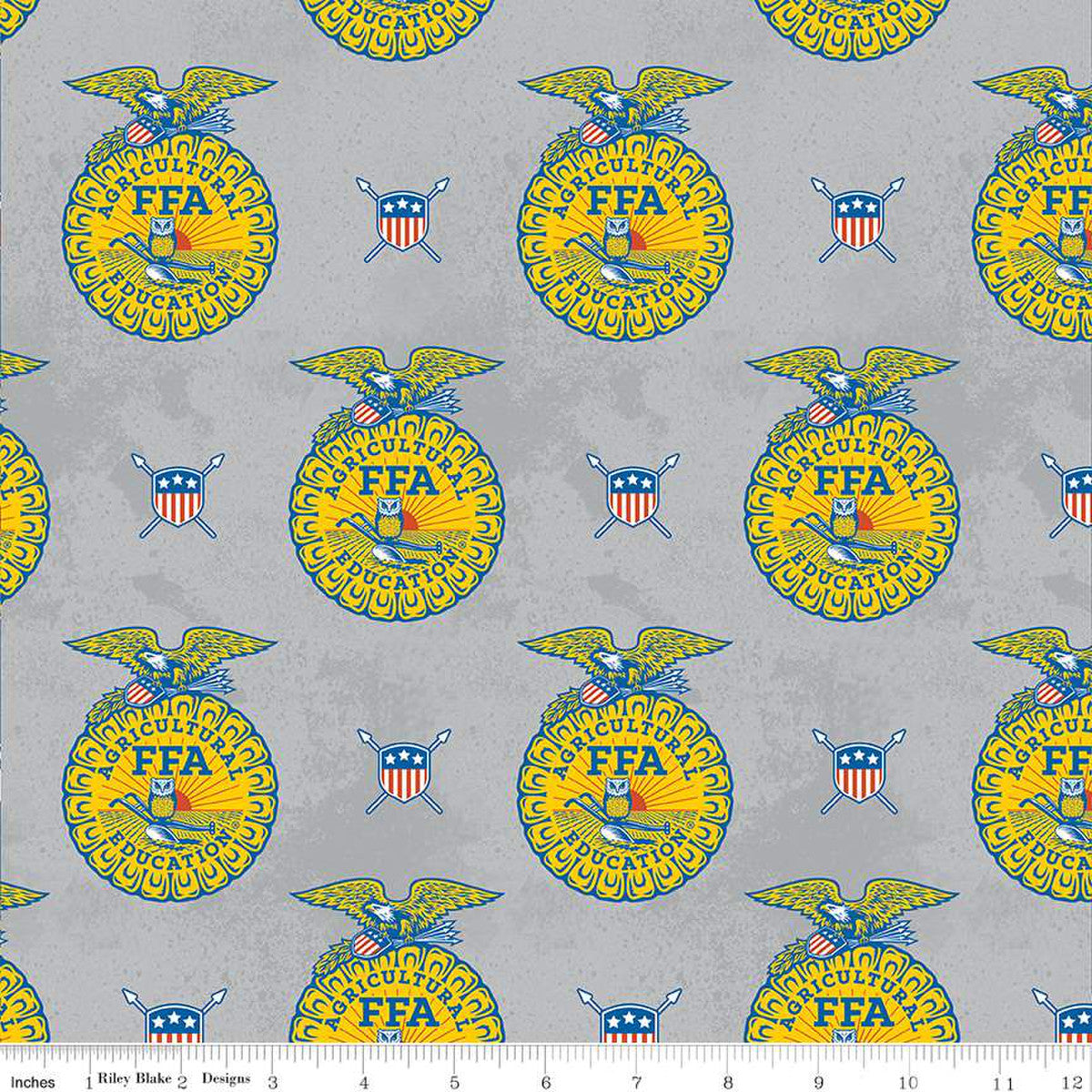 FFA Fabric, Medallions, Gray