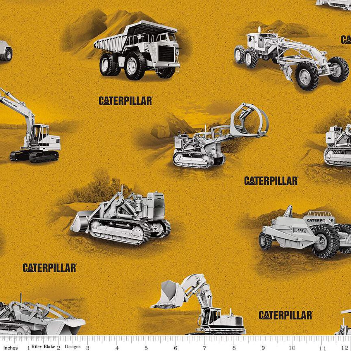 CAT Machinery Fabric, All-Over Print