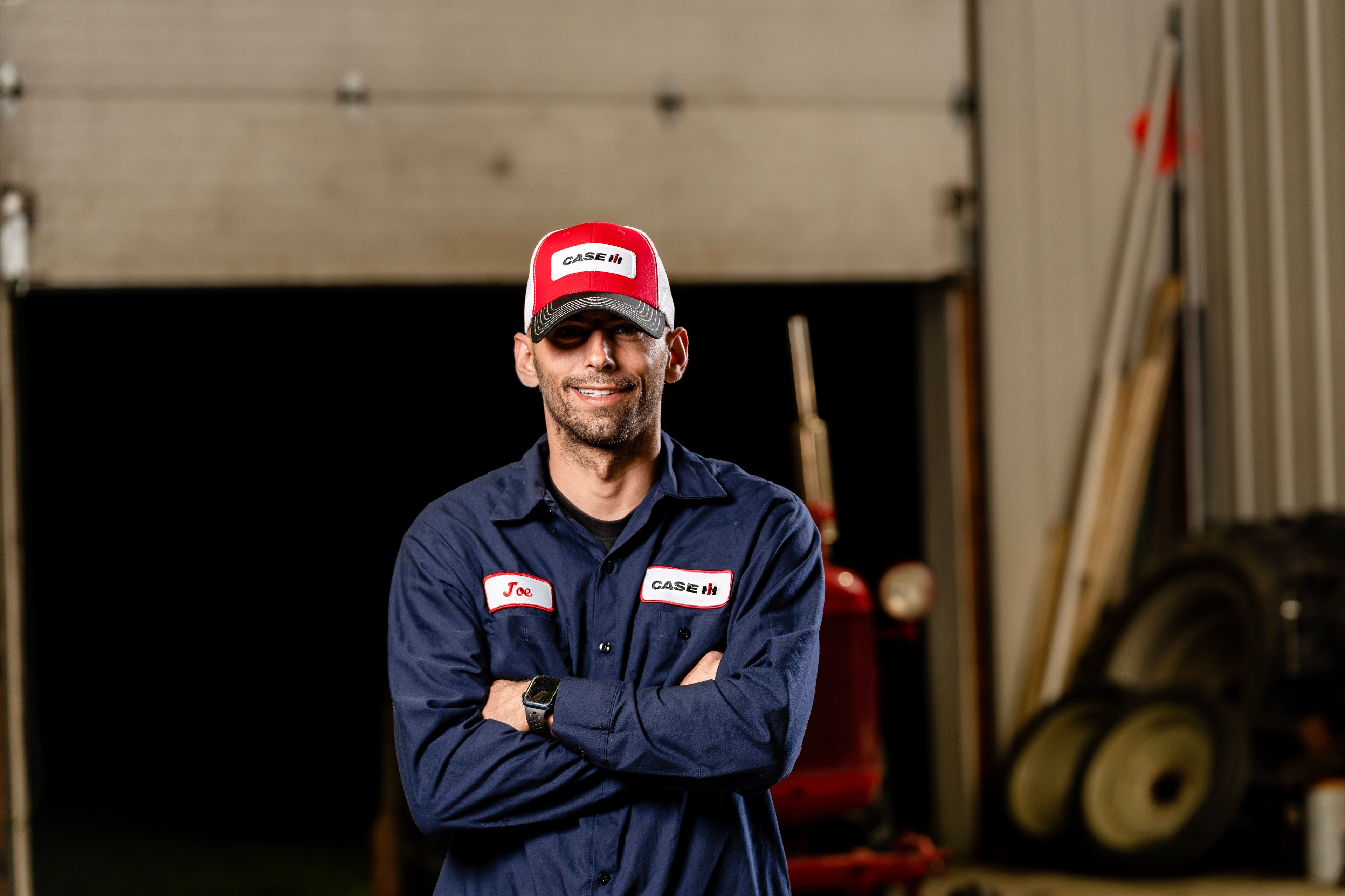 CaseIH Logo Hat, Red with White Mesh Back and Black Brim