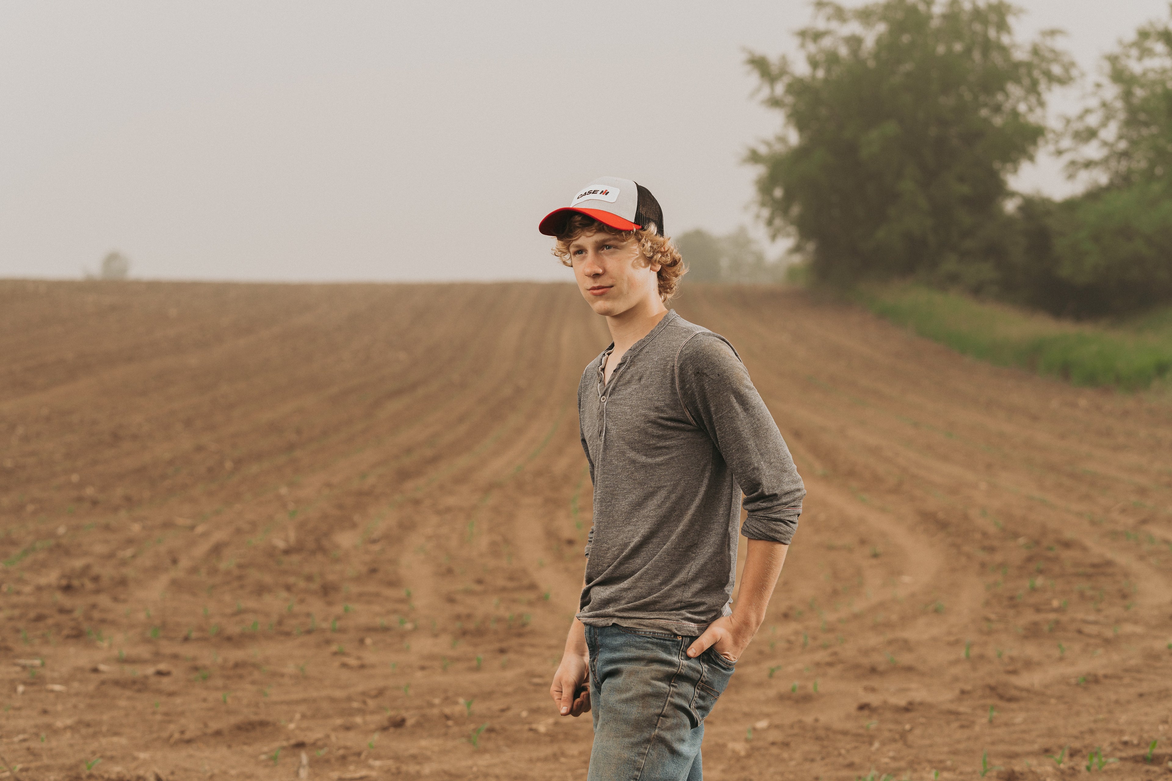 CaseIH Logo Hat, Heather Gray
