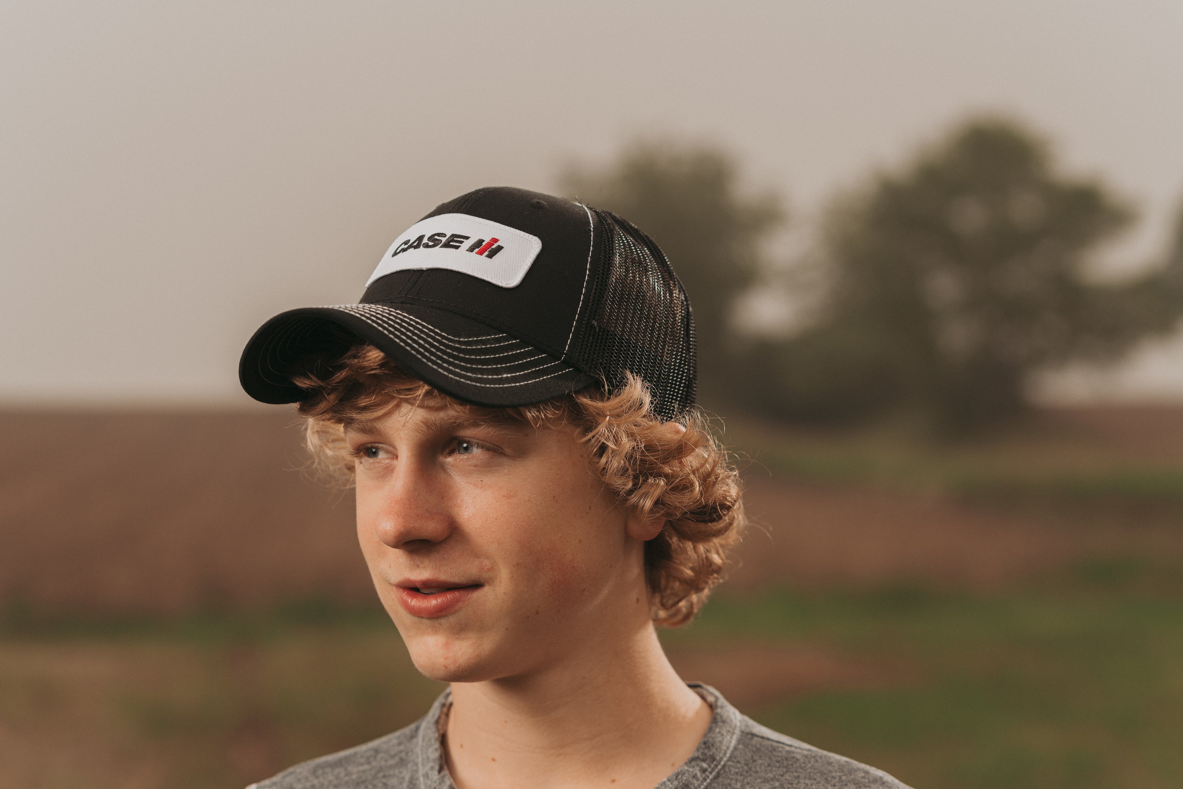 CaseIH Logo Hat, Black Mesh