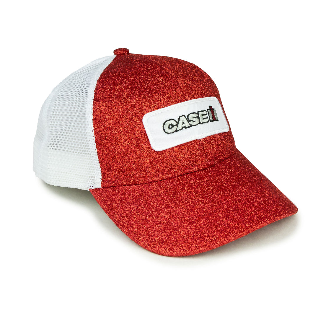 CaseIH Logo Hat, Red Glitter