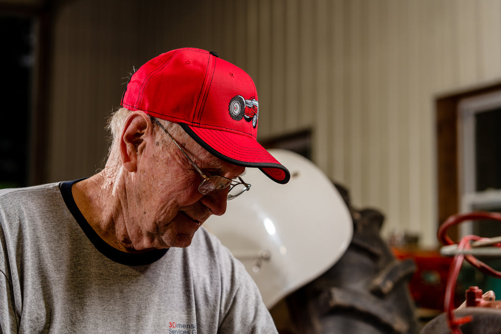 Ford Tractor Hat, Red with Black Accents
