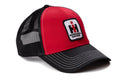 International Harvester Hat, Red with Black Mesh Back and Black Brim