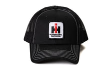 Load image into Gallery viewer, IH International Harvester Logo Hat, Black Mesh with White Accent Stitching