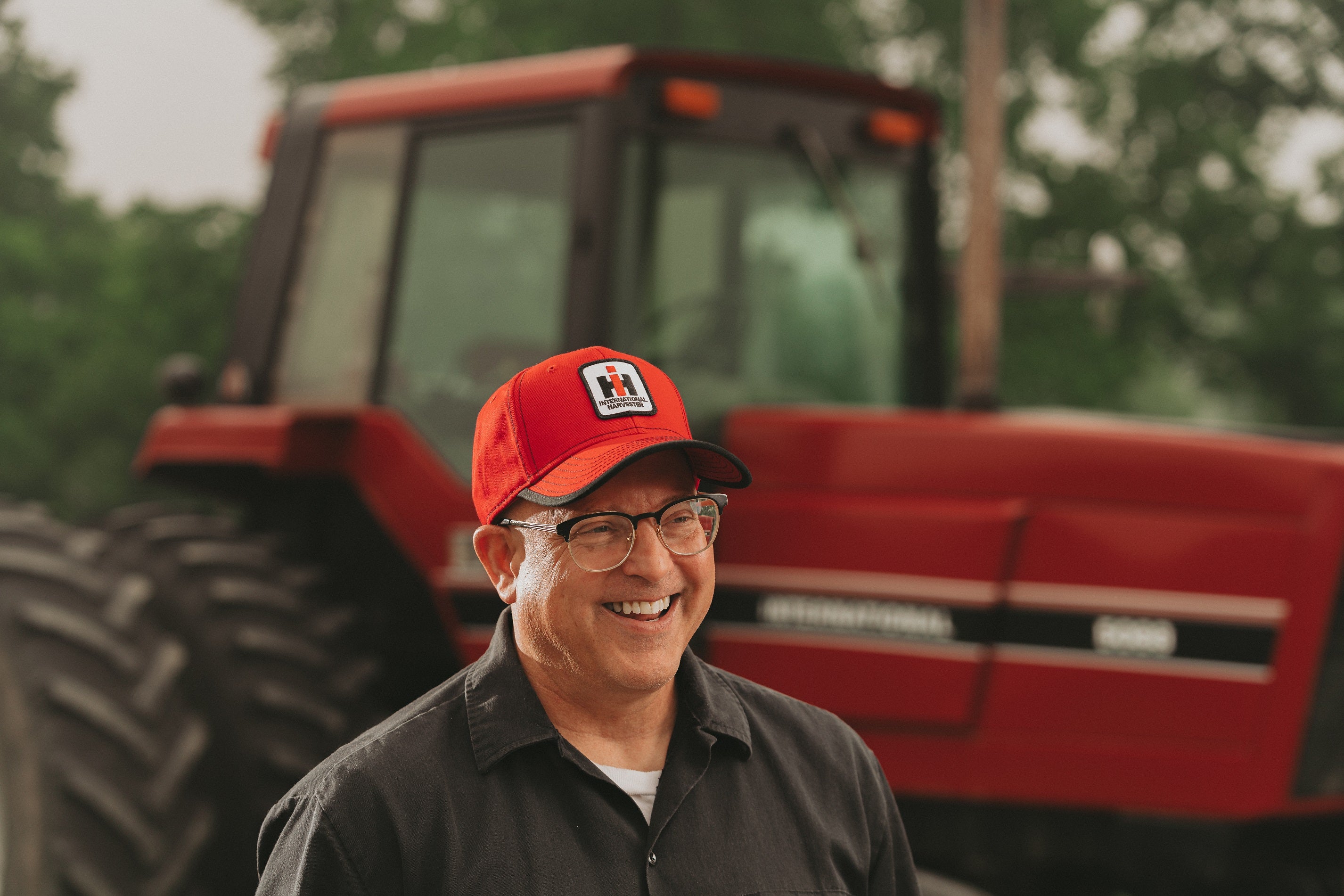 International Harvester IH Logo Hat, Red with Black Accents