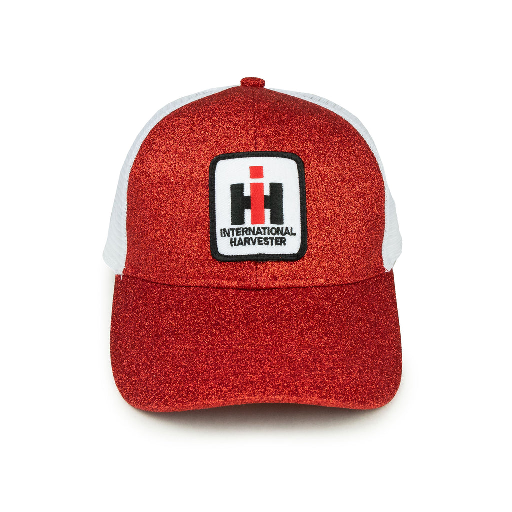 IH Hat, Red/White Mesh Glitter