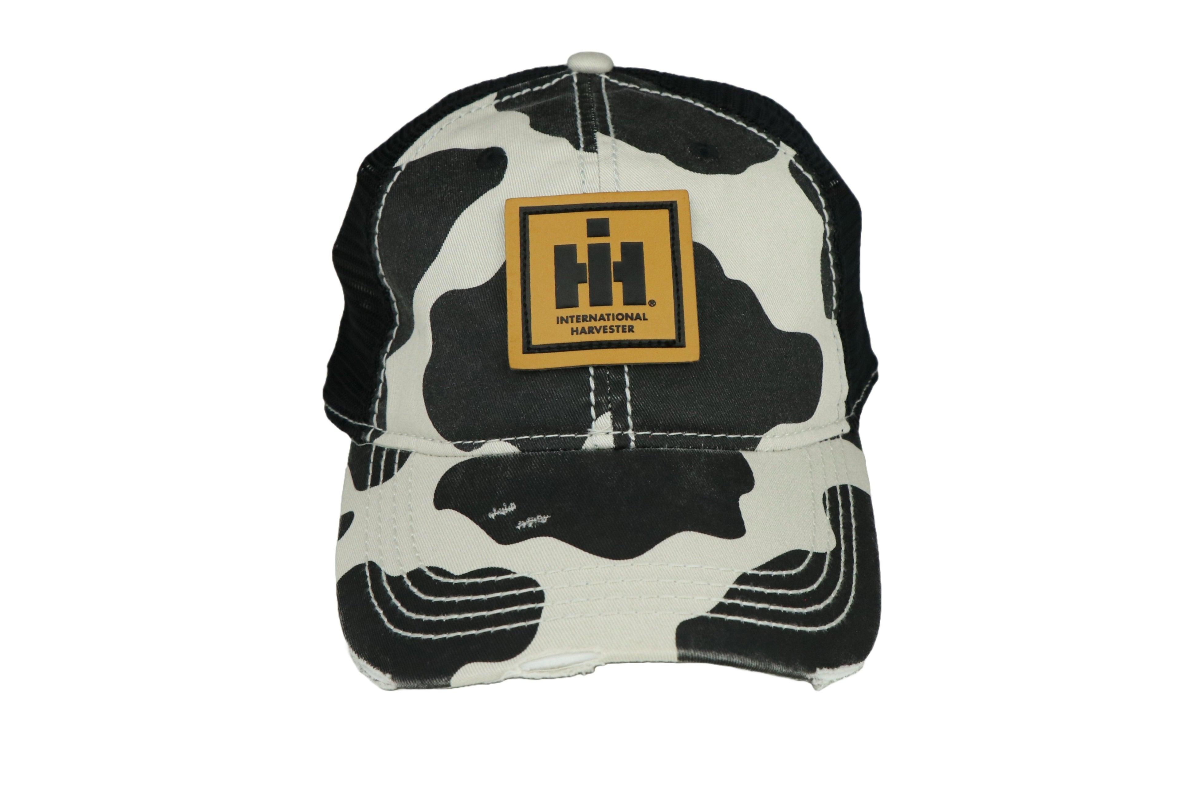 International Harvester IH Leather Emblem Hat, Cow Mesh