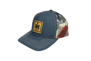 International Harvester IH Logo Hat, Old Glory Flag Mesh