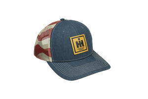 International Harvester IH Logo Hat, Old Glory Flag Mesh