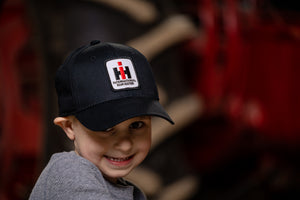 International Harvester Hat, Solid Black, Choose Adult, Youth or Toddler Size