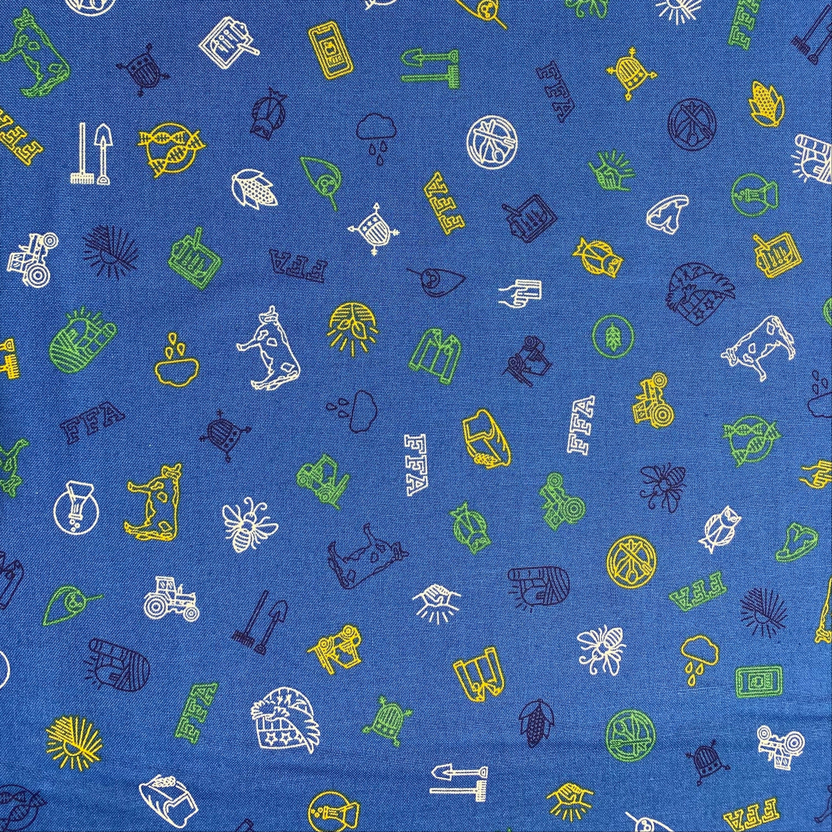 FFA Fabric, Icons, Blue