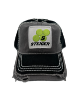 Load image into Gallery viewer, Steiger Logo Hat, Gray and Black Distressed