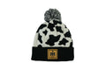 IH Knit Hat, Cow Print with Leather IH Emblem
