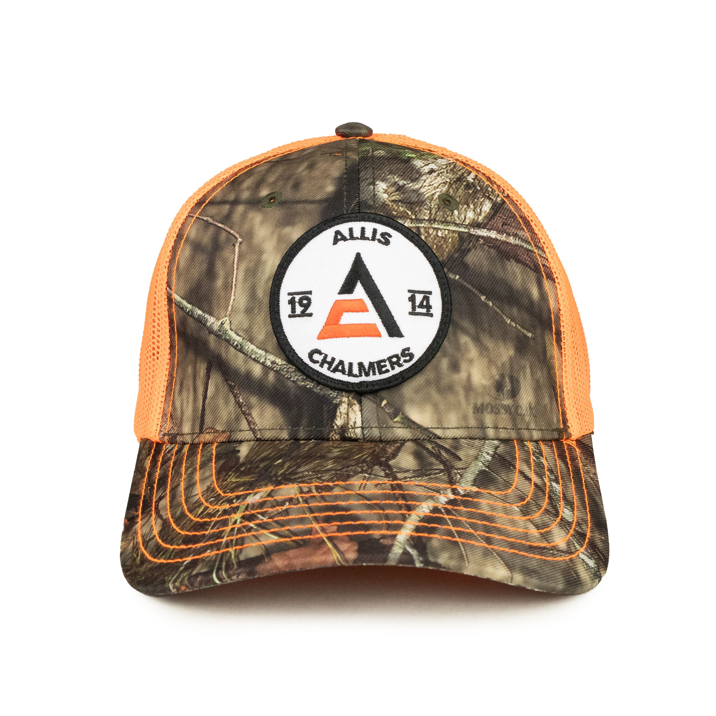 Allis Chalmers Hat, 1914 Logo, Mossy Oak Camouflage Mesh