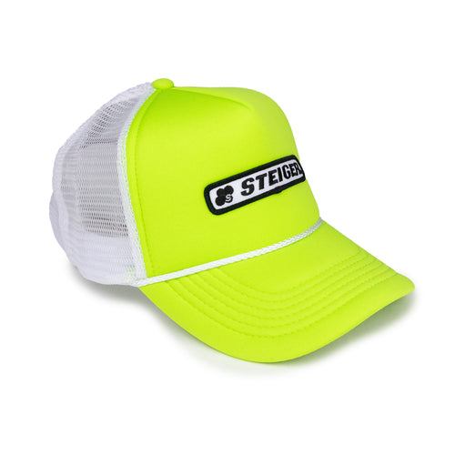 Steiger Logo Hat, Neon Green Foam